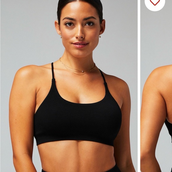 Fabletics Black Ribbed Bra - Picture 1 of 4